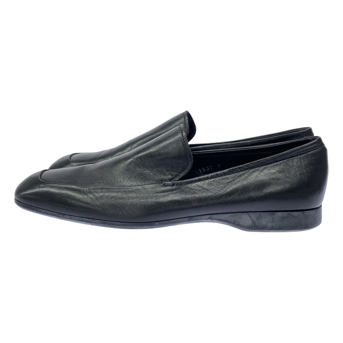 PRADA プラダ スクエアトゥ フラットレザーローファーシューズ 1537