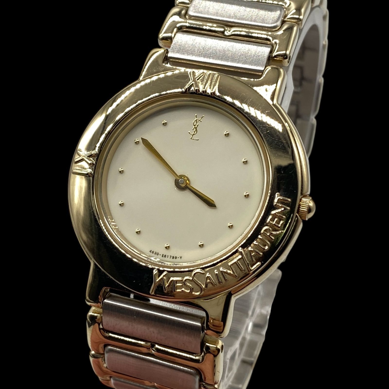 Ysl シルバー×ゴールド クォーツ腕時計 YSL イヴ・サンローラン 腕時計 シルバー×ゴールド クォーツ レディース