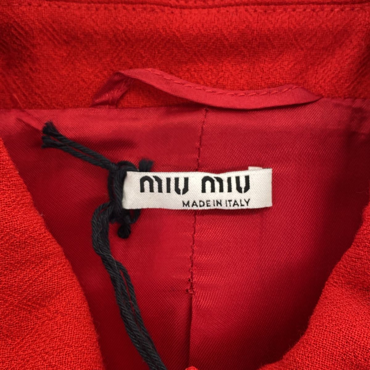 miu miu ミュウミュウ フリルコート MS1232 レッド 38 - メルカリ