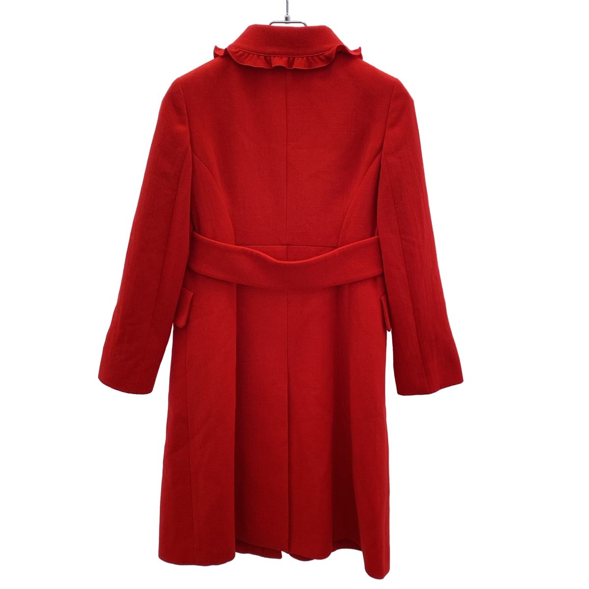 miu miu ミュウミュウ フリルコート MS1232 レッド 38 - メルカリ