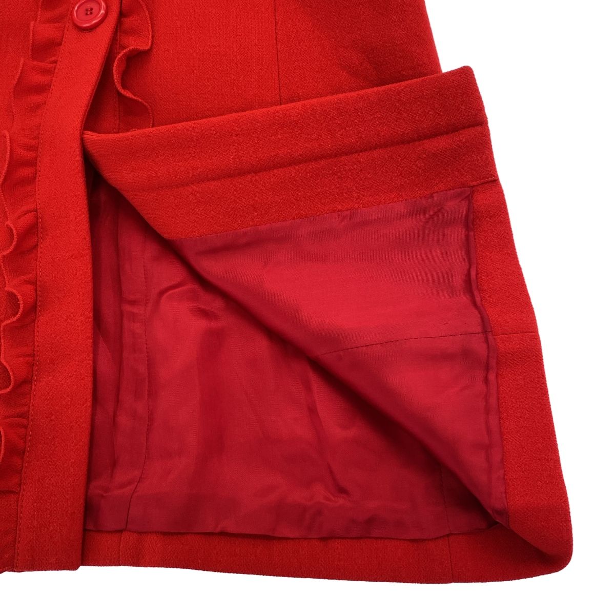 MIU MIU レッド コート 中古・古着通販】MIU MIU (ミュウミュウ) ウールコート レッド サイズ