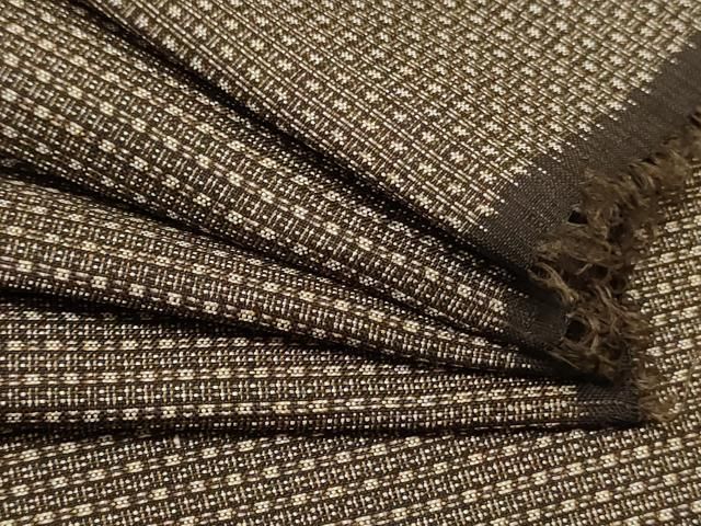 平和屋着物▽男性 羽織・コート 解き反物 羽尺 本場大島紬 格子 逸品