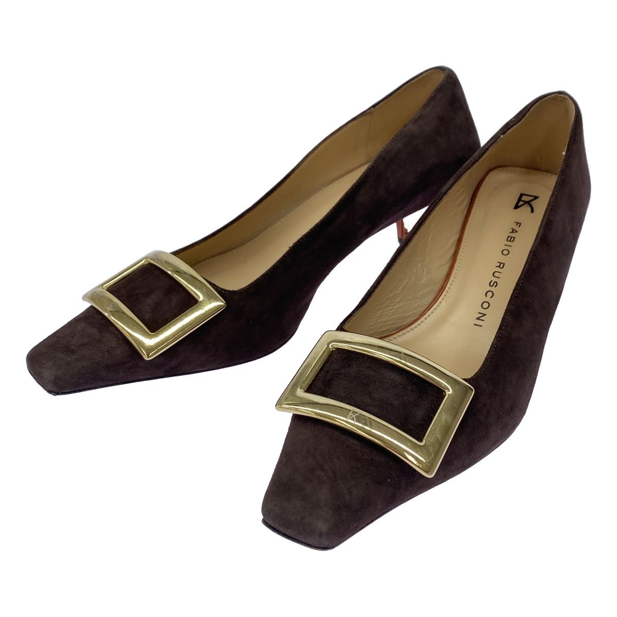FABIO RUSCONI ファビオ ルスコーニ スウェードバックルパンプス
