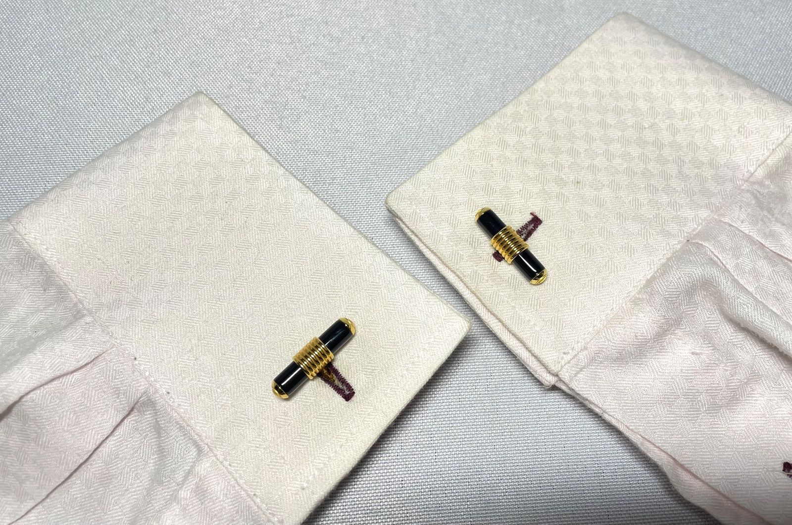 美品 希少 dunhill ダンヒル サイドdロゴ ブラックオニキス＆ゴールド