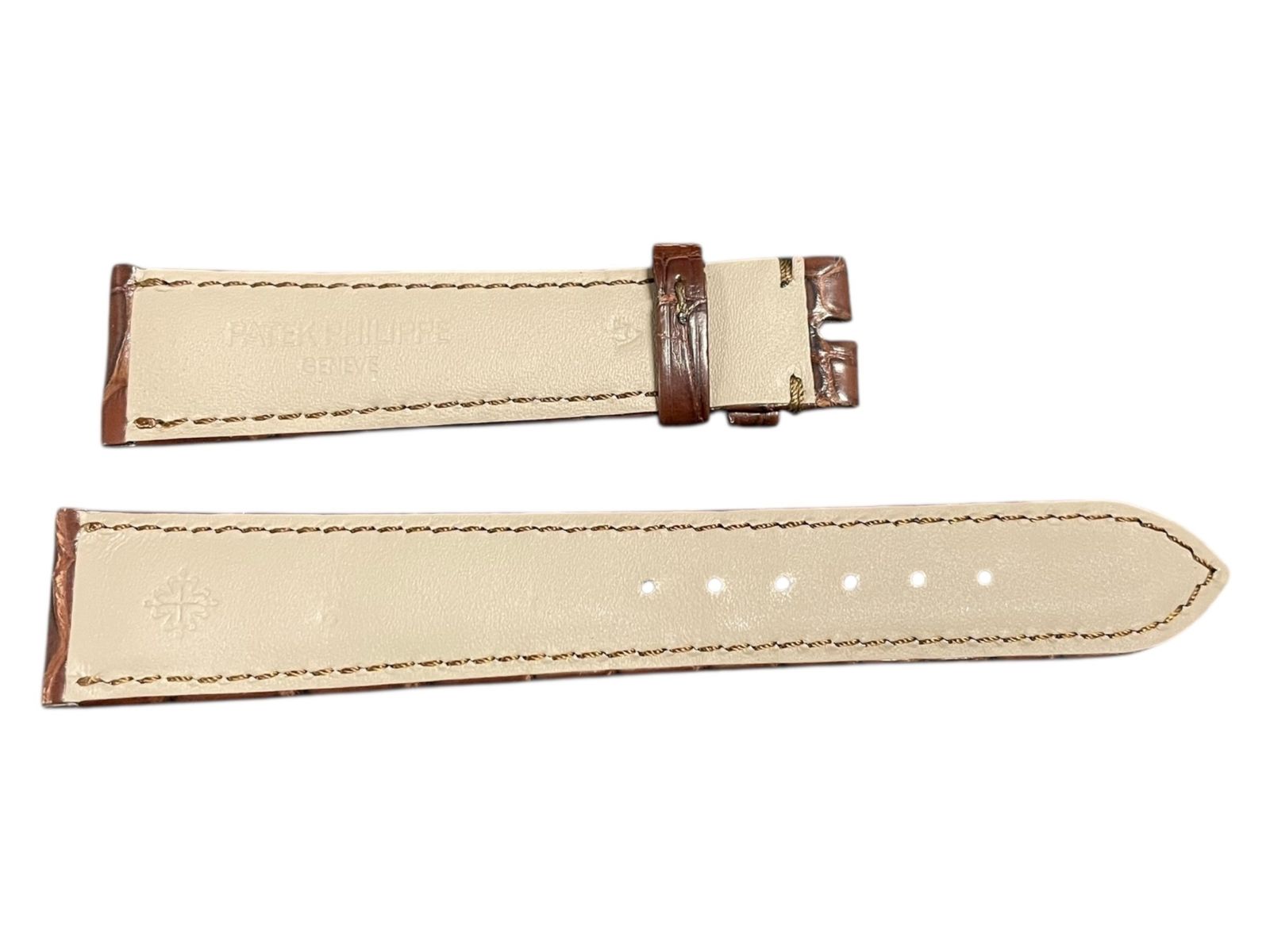 良品 希少カラー パテックフィリップ レザーベルト クロコダイル 尾錠付き レア For Patek Philippe パテック・フィリップ ワニレザーベルト 受注生産