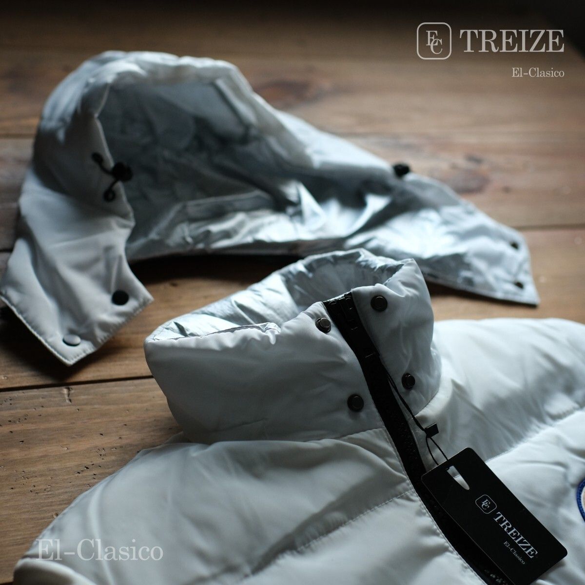 新品*フランス*-TREIZE-トレイズ* 白羽毛80% ミリタリー ダウン 