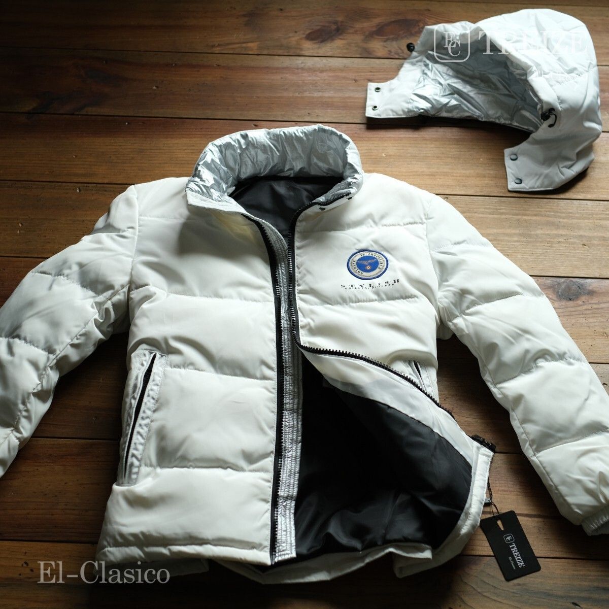 新品*フランス*-TREIZE-トレイズ* 白羽毛80% ミリタリー ダウン 
