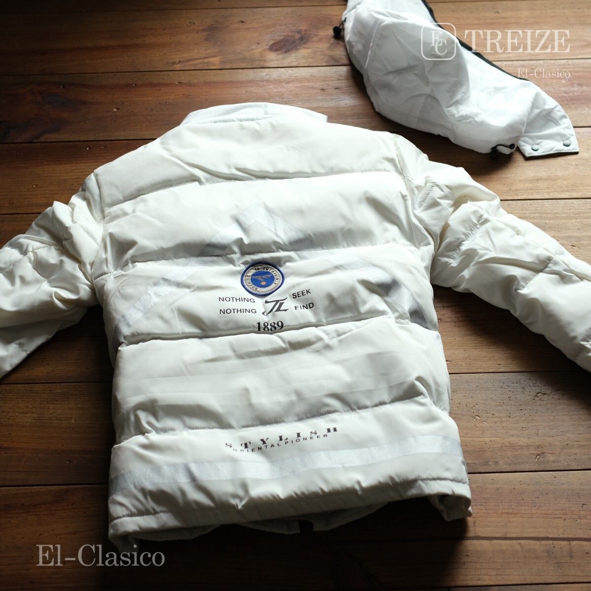 新品*フランス*-TREIZE-トレイズ* 白羽毛80% ミリタリー ダウン 