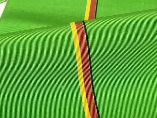 平和屋着物◎本場筑前博多織 半幅帯 間道 巧芸 証紙付き 正絹 逸品