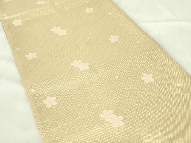 平和屋着物◎佐賀錦 両面 全通柄袋帯 流水文 金糸 正絹 逸品