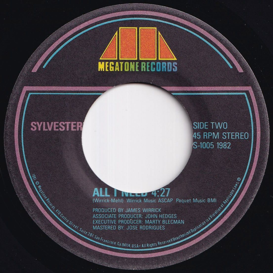 Sylvester All I Need (Short) / (Long) Megatone US S-1005 213467