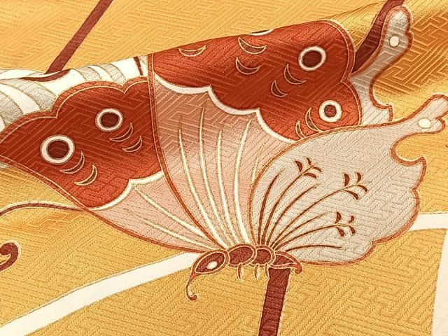 平和屋着物□豪華振袖 駒刺繍 流水舞蝶文 金彩 正絹 逸品 CABB2668xi