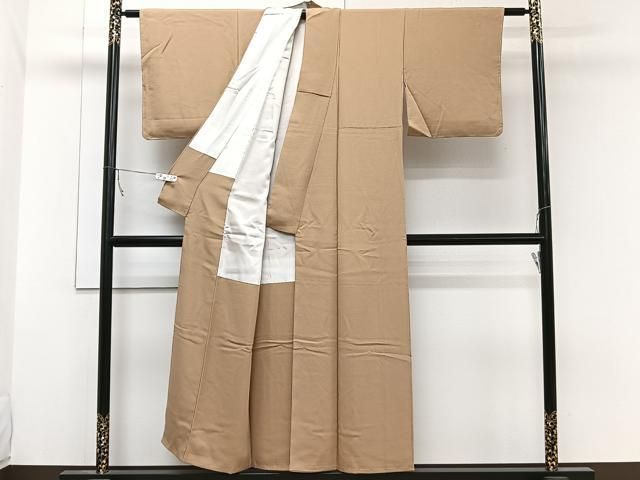 平和屋着物○上質な色無地 薄柿色 正絹 逸品 AABD3407ph 平和屋着物