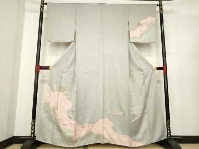 平和屋着物○訪問着 絞り 中国三大刺繍 スワトウ刺繍 汕頭刺繍 道長花