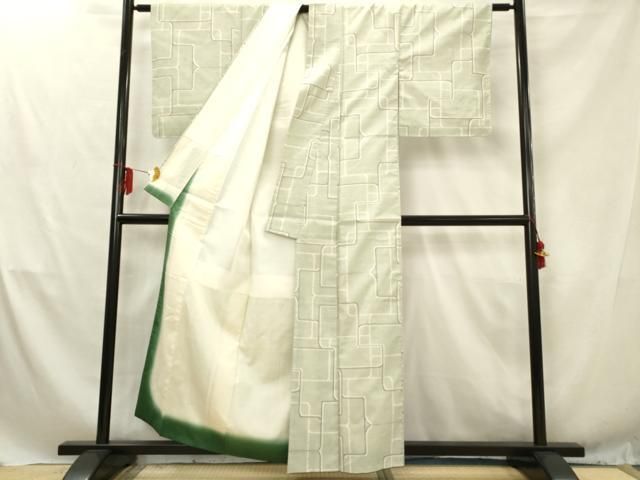 平和屋着物□本場大島紬 7マルキ 幾何学文様 正絹 逸品 AABD1492ma