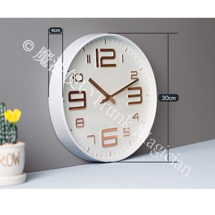 新品未使用】壁掛け時計 非電波 丸い 静音 おしゃれ 直径30cm 丸型
