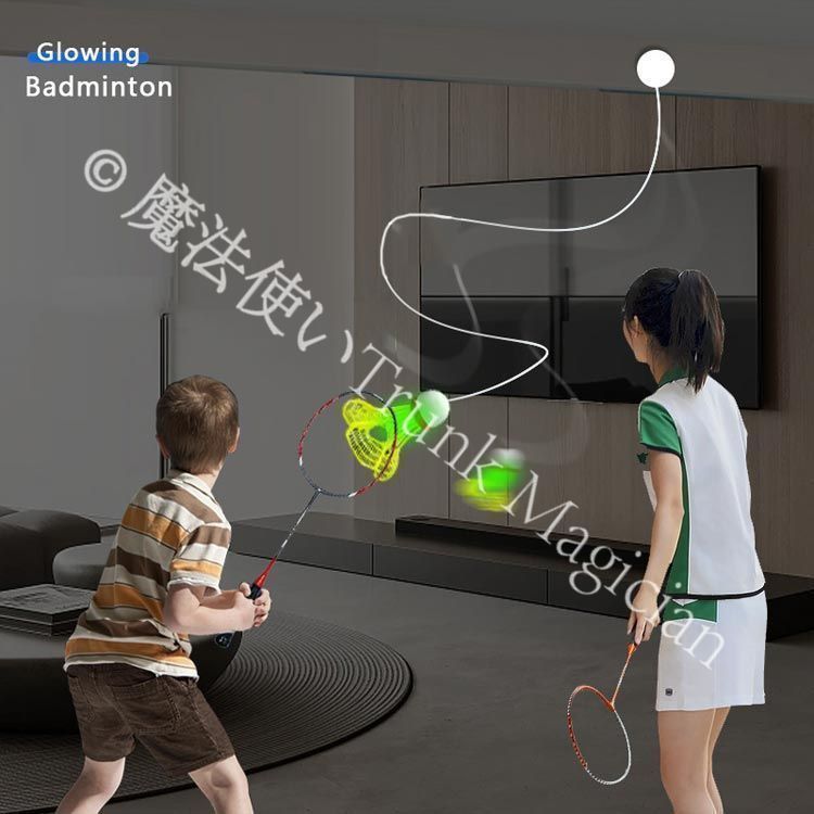 新品未使用】ラケット付き！自動バックバドミントン 室内バトミントン