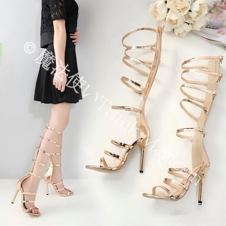 ♥ ヒールサンダル レディース 12センチ サマーブーツ ピンヒール キャバ キャバサンダル バックル 女性 履きやすい ストラップサンダル 幅広 疲れない