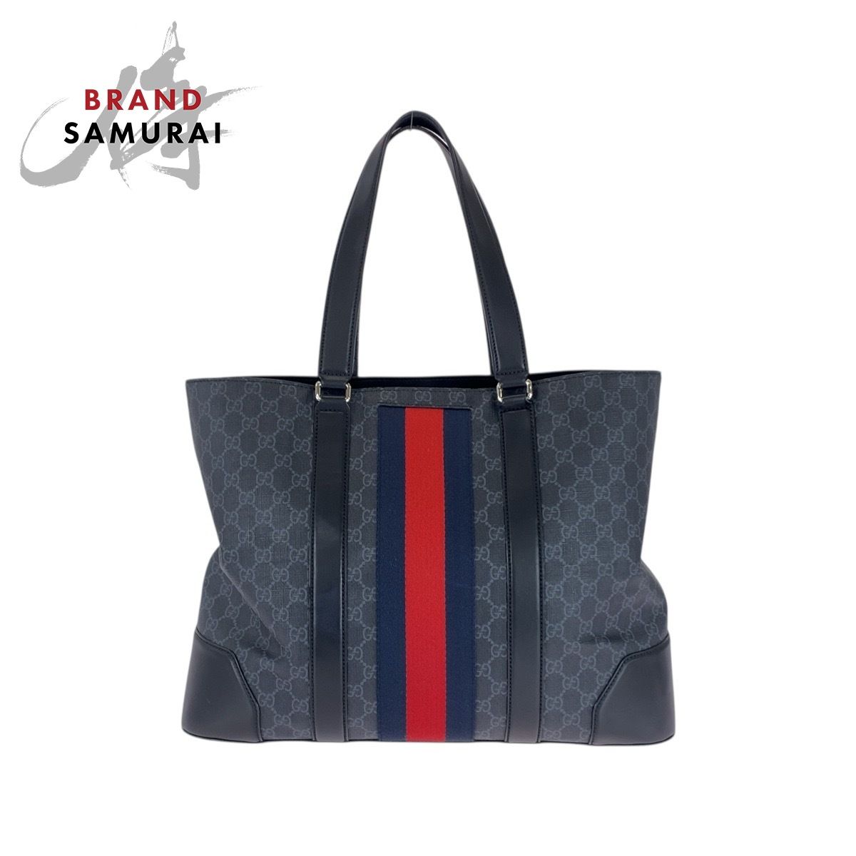 GUCCI グッチ GGキャンバス シェリーライン トートバッグ ブラウン