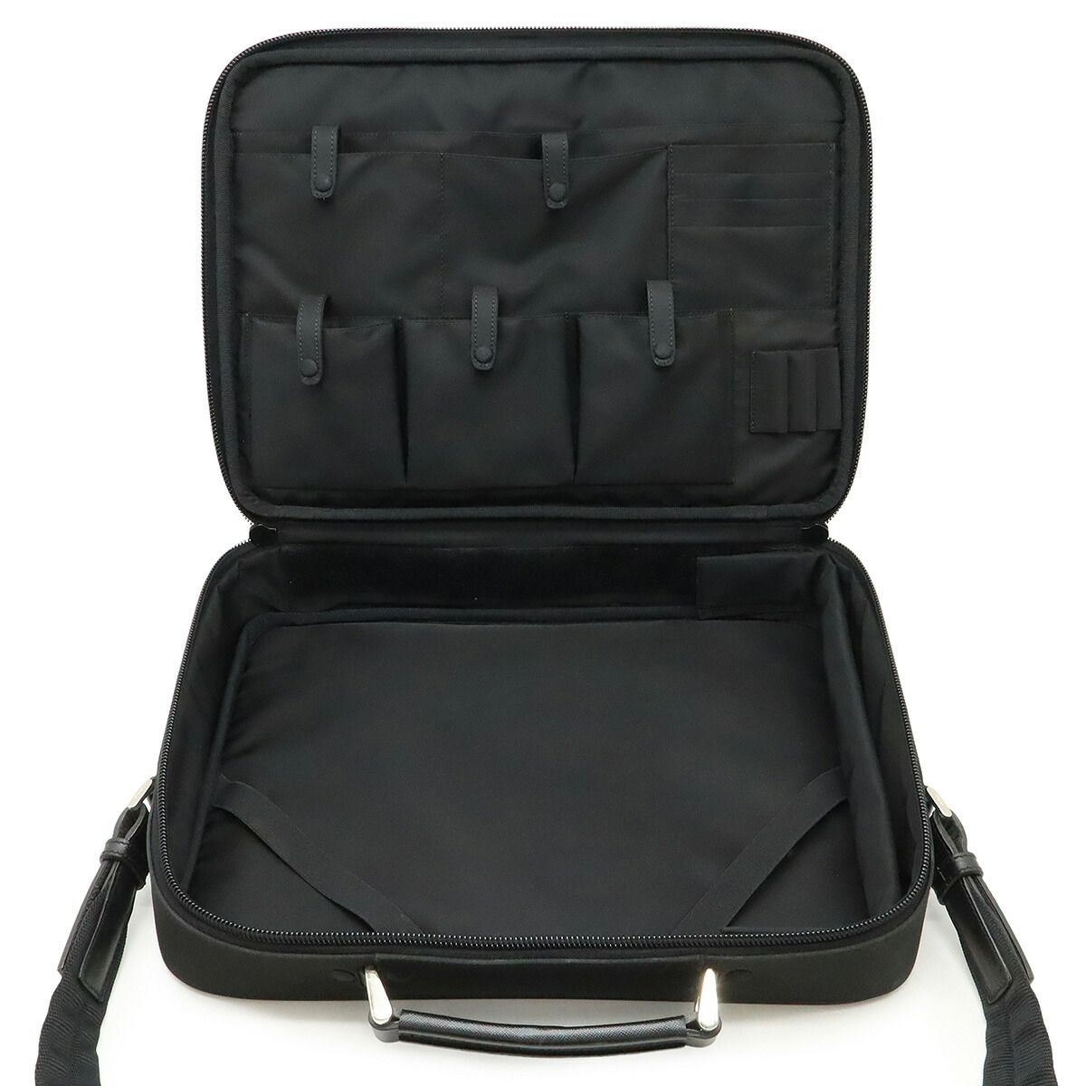 【良品】プラダ ブリーフケース ビジネスバッグ 三角ロゴ 黒　PC〇　A４〇 プラダ パソコンバッグ 良品】プラダ ブリーフケース ビジネスバッグ