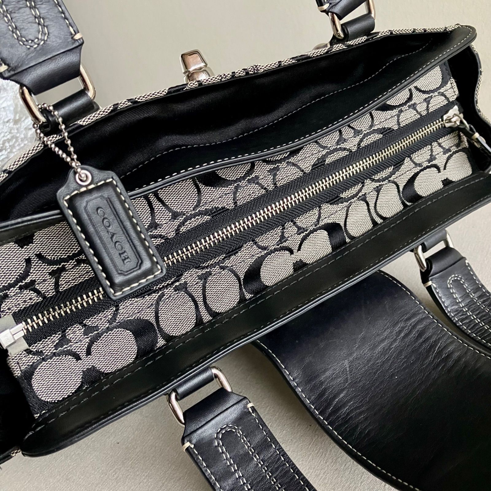 Coach Vintage Y2K Hampton Signature Purse Shoulder Bag Black