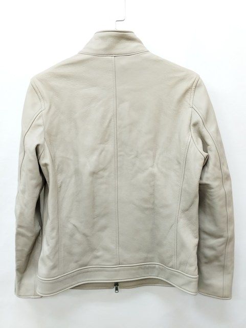 L656 [人気] TETE HOMME テットオム レザーブルゾン M グレー系