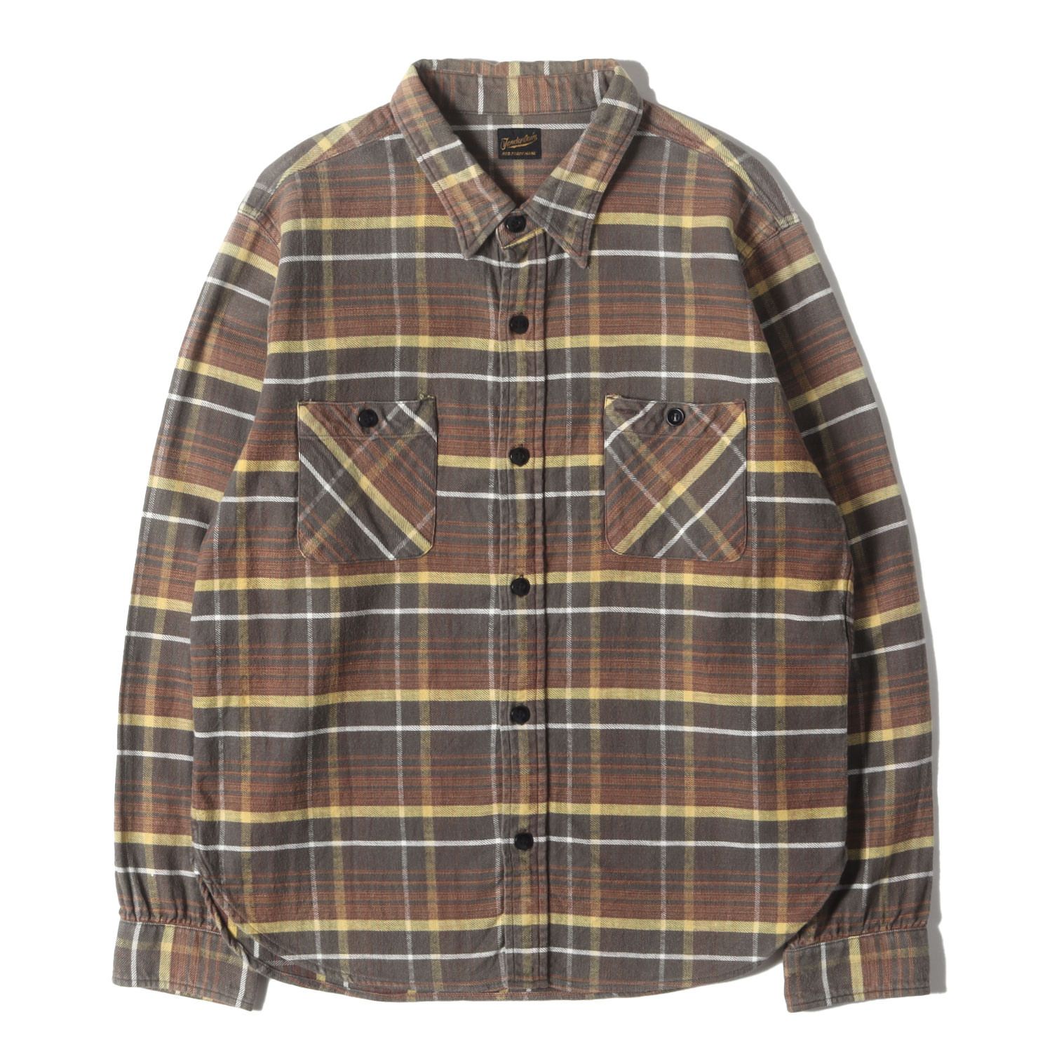 ヘビーネルシャツ　テンダーロイン　コレクション放出品　T-FLANNEL TENDERLOIN テンダーロイン シャツ ブラウン チャコール サイズ:L