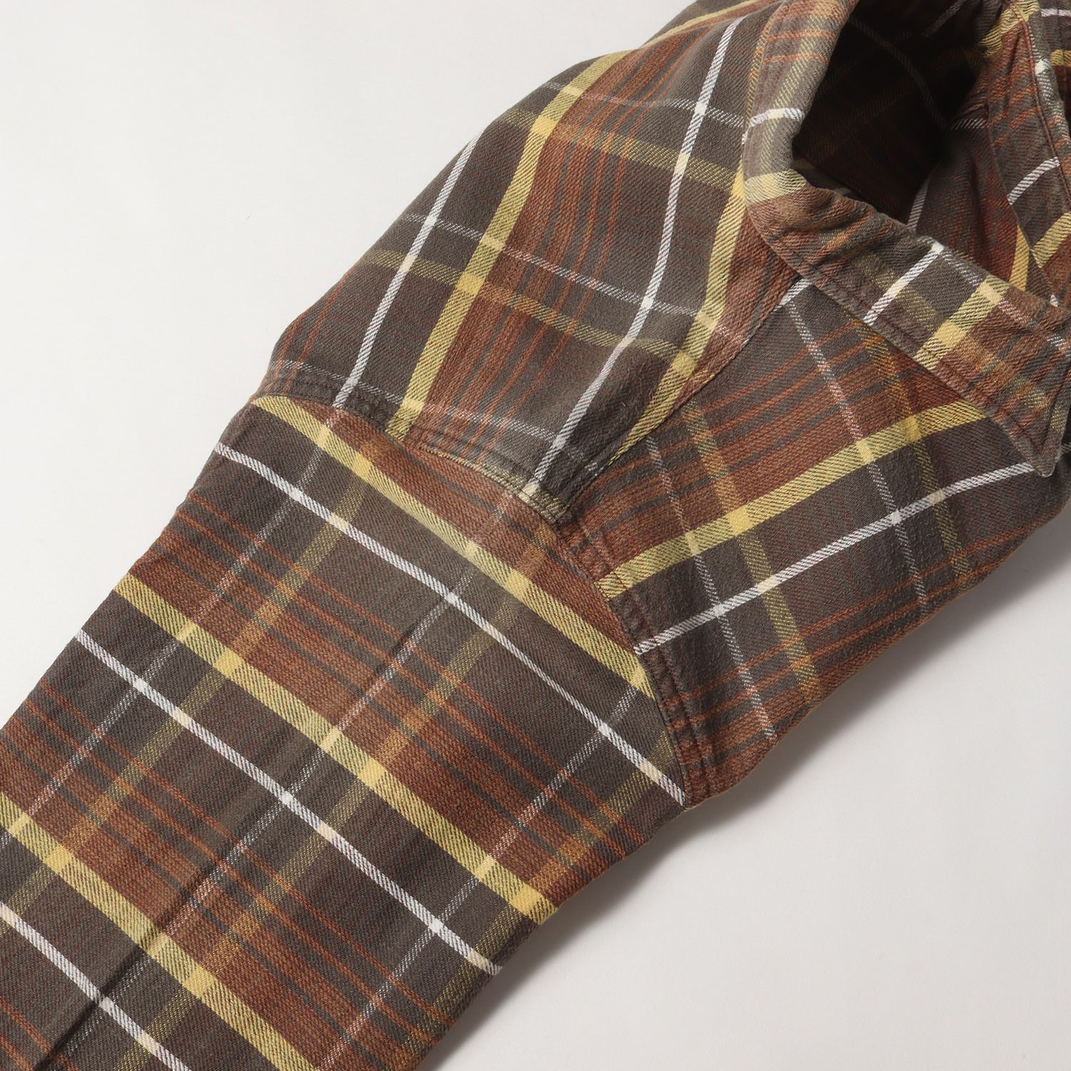 ブラウン　チェック　tenderloin テンダーロイン TENDERLOIN テンダーロイン シャツ ブラウン チャコール サイズ:L