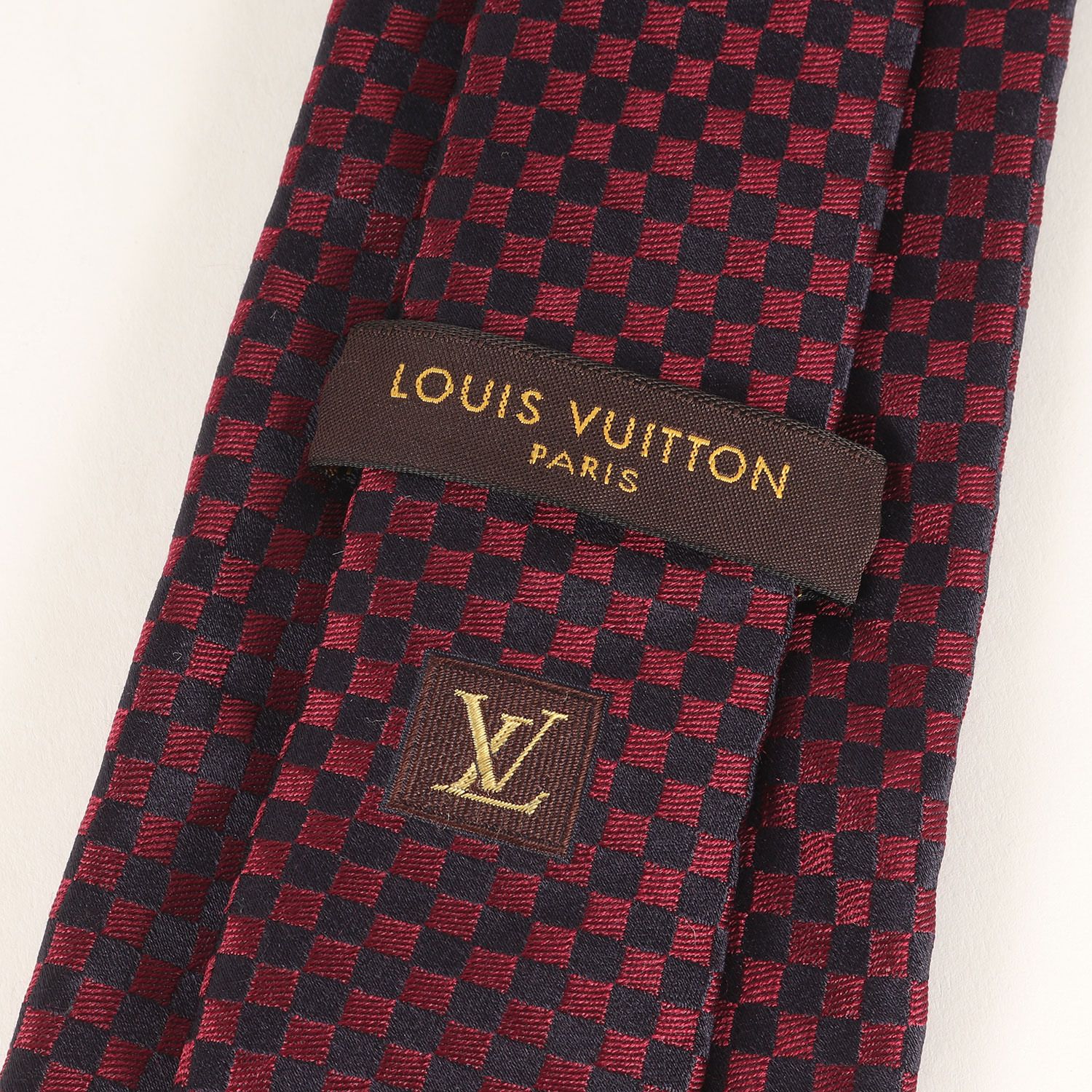【美品】LOUIS VUITTON ルイヴィトン　ネクタイ　ダミエ　LV 赤 楽天市場】ルイヴィトン ネクタイ ダミエ クラヴァット エク