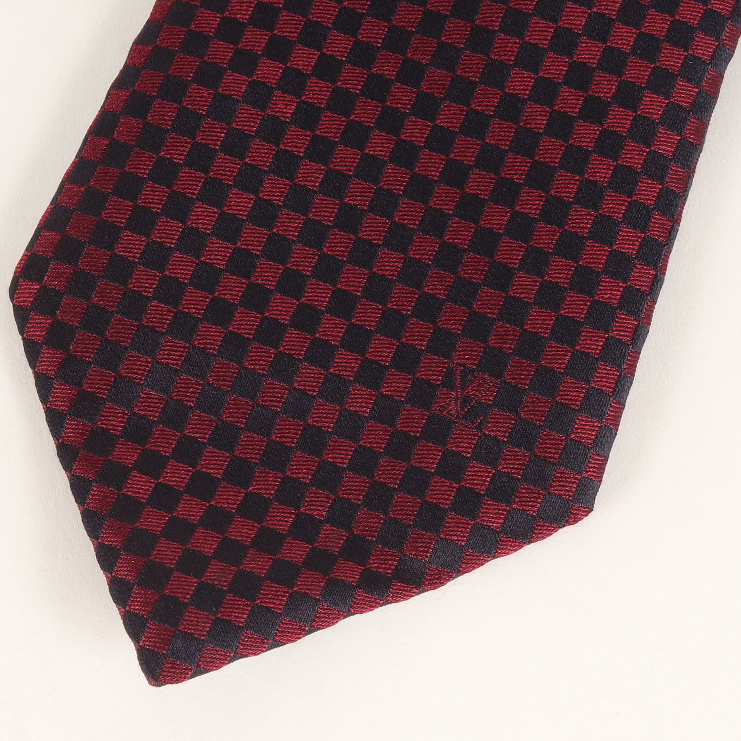 ルイヴィトン マイクロ ダミエ レッド／赤色 ネクタイ 016683 ルイヴィトン マイクロ ダミエ レッド／赤色 ネクタイ 016683