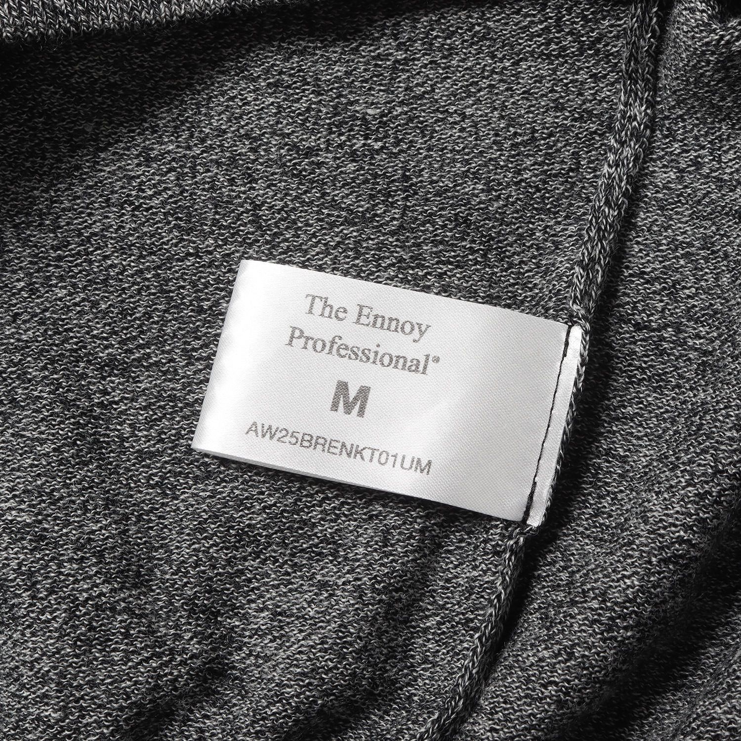 新品】ENNOY エンノイ ニット グレー サイズ:M | 25AW ロゴ刺繍 メリノ