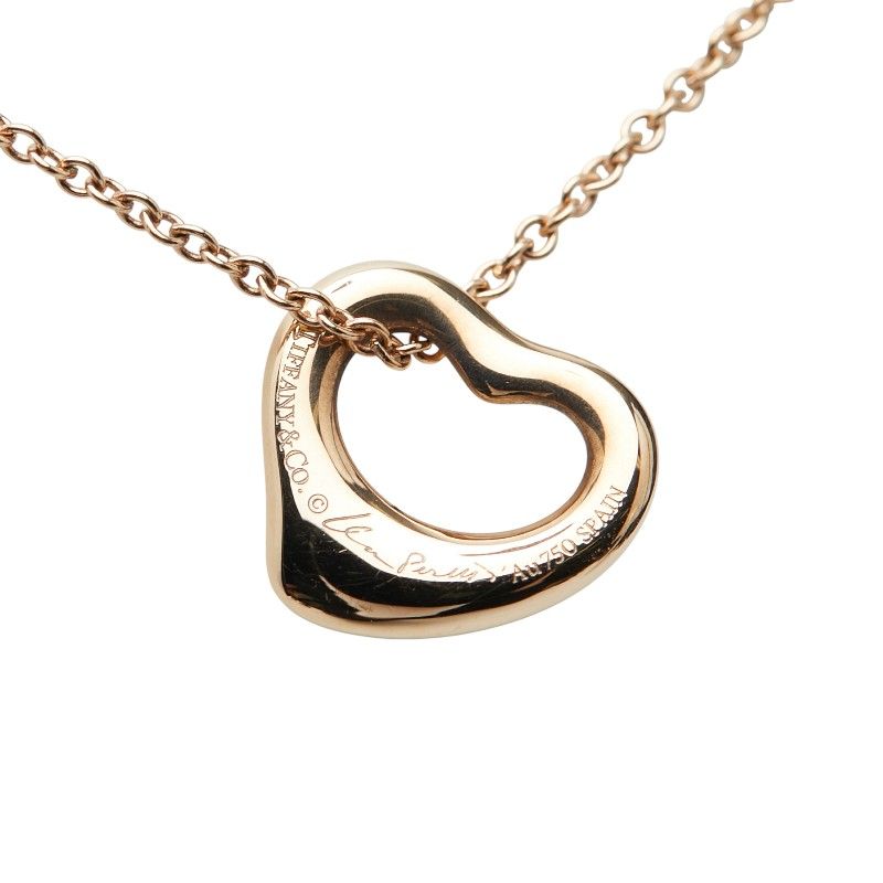 ティファニー オープンハート 3Pダイヤ K18PG ピンクゴールド