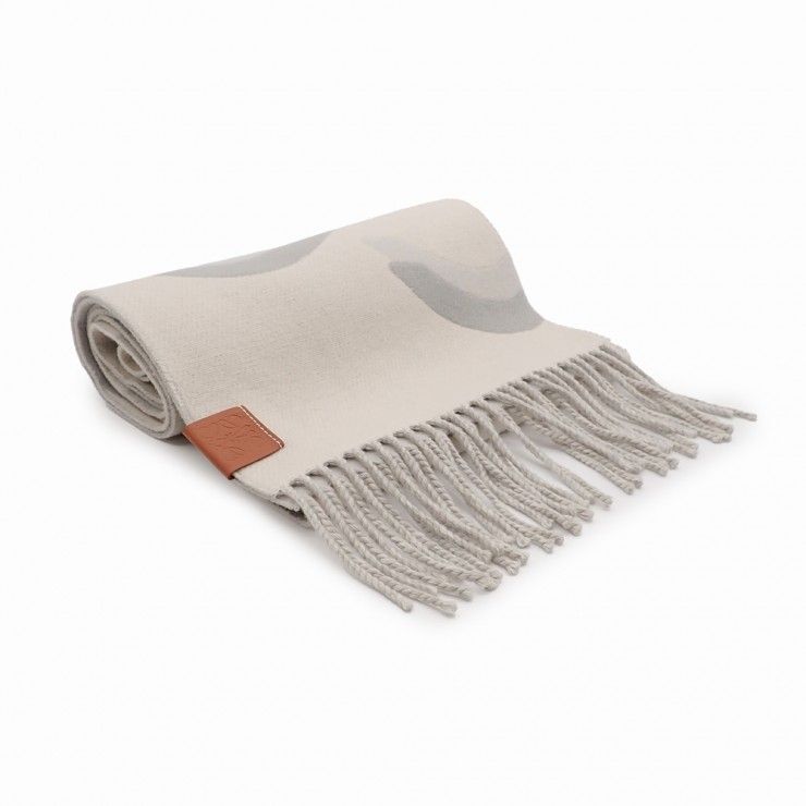 未使用品 LOEWE ロエベ アナグラム マフラー F606257XAH ウール