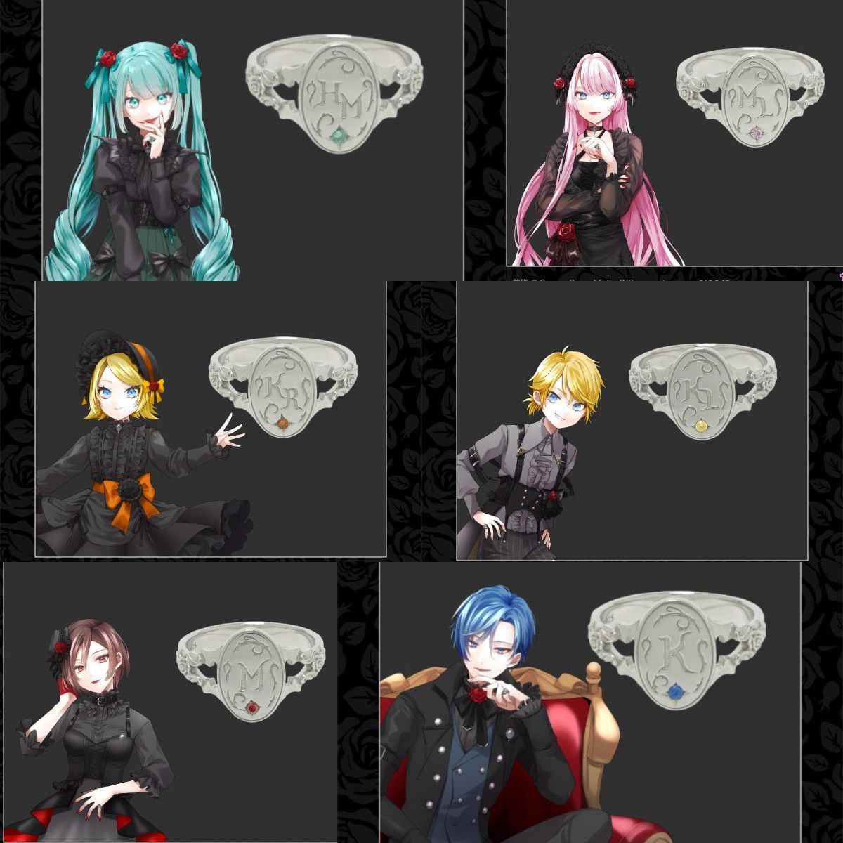初音ミク シグネットリング  SV リング シルバーアクセサリー ETERNO_RECIT The banquet of the vampires