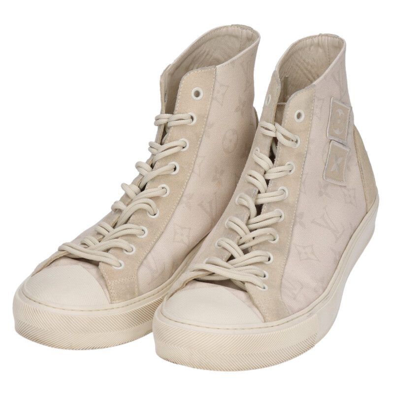 ルイヴィトン サイズ:7.5 モノグラムキャンバスハイカットスニーカー 中古 BS99 ルイヴィトン モノグラムキャンバスハイカットスニーカー メンズ 7.5