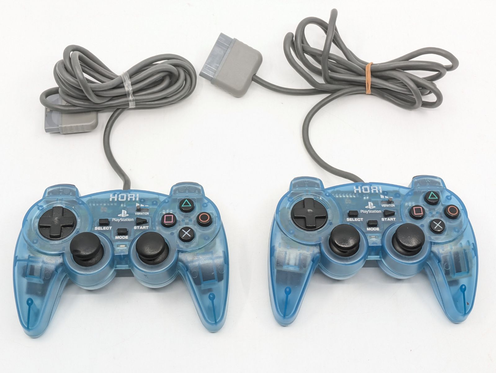 動作確認済】HORI アナログ振動パッド クリアブルー 2個セット PS2/PS