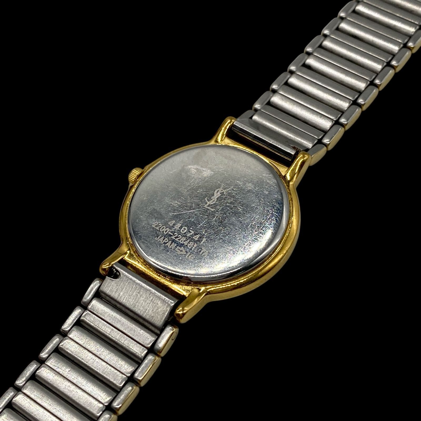 新品電池 稼働品 Yves Saint Laurent イヴサンローラン コンビ 腕時計