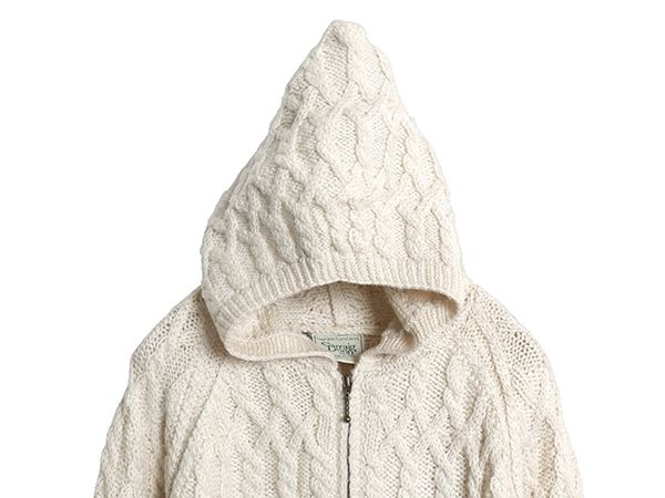 アイルランド製 Carraig Donn フィッシャーマン フルジップ ニット パーカー レディース S メリノ ウール ハンドメイド セーター ケーブル お得なクーポン配布中!】 アイルランド製 Carraig Donn