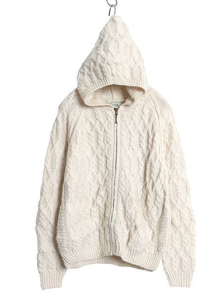 アイルランド製 Carraig Donn フィッシャーマン フルジップ ニット パーカー レディース S メリノ ウール ハンドメイド セーター ケーブル お得なクーポン配布中!】 アイルランド製 Carraig Donn