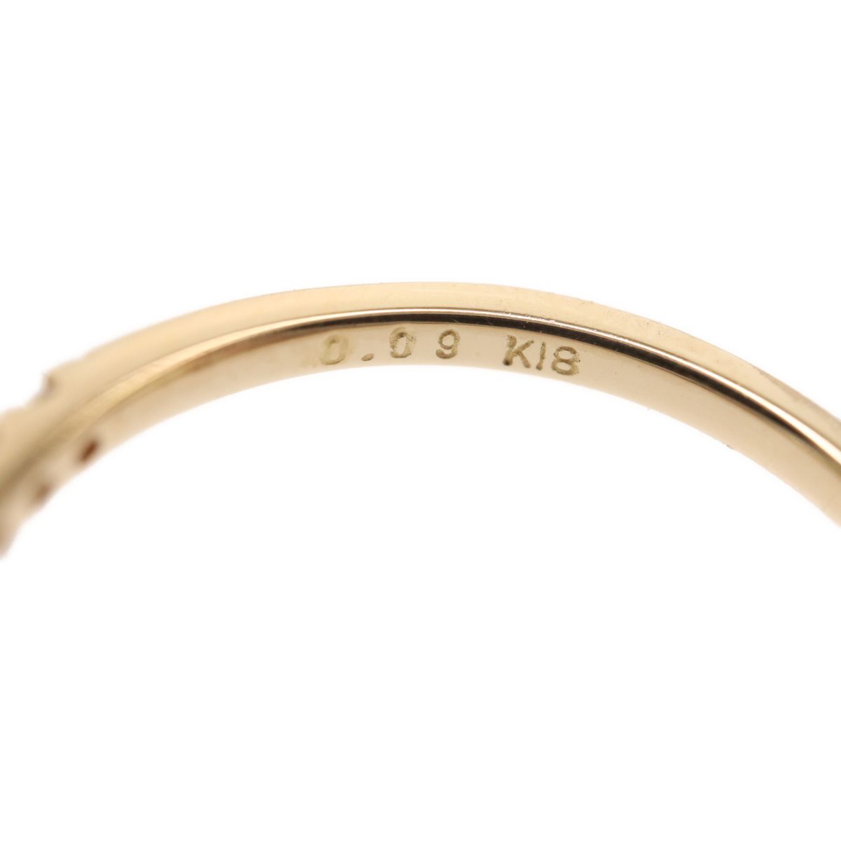 agete アガット K18YG 18Kイエローゴールド ダイヤ0.09ct ハーフ