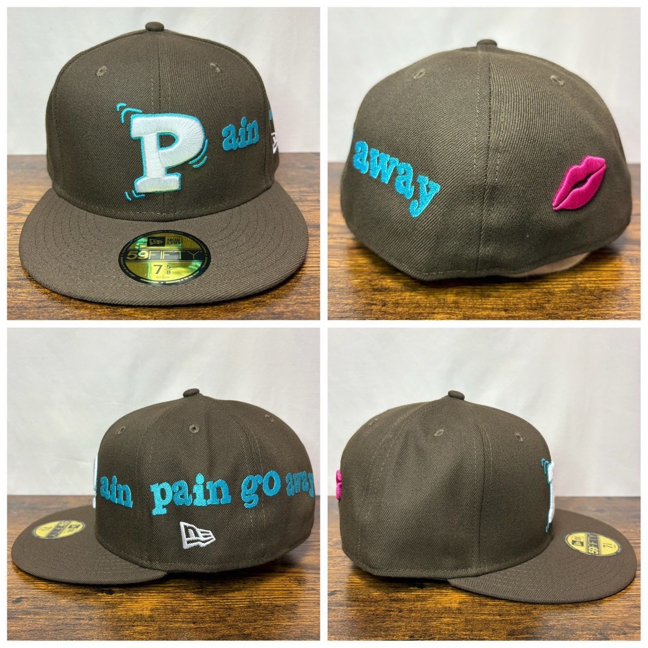 pain pain go away コラボ　キャップ　堀夏喜　new era K89 ニューエラ 59 Pain pain go away 堀夏喜 1740 - メルカリ