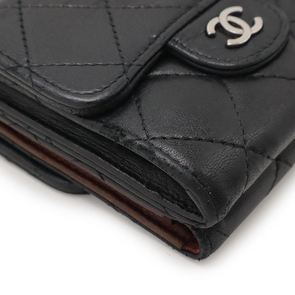 CHANEL シャネル マトラッセ ココマーク 2つ折財布 二つ折り Wホック