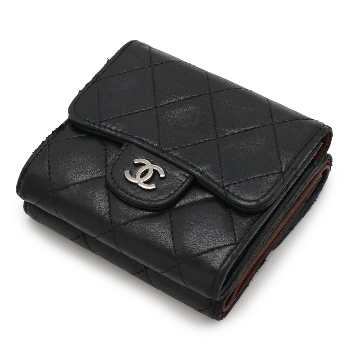 CHANEL シャネル マトラッセ ココマーク 2つ折財布 二つ折り Wホック