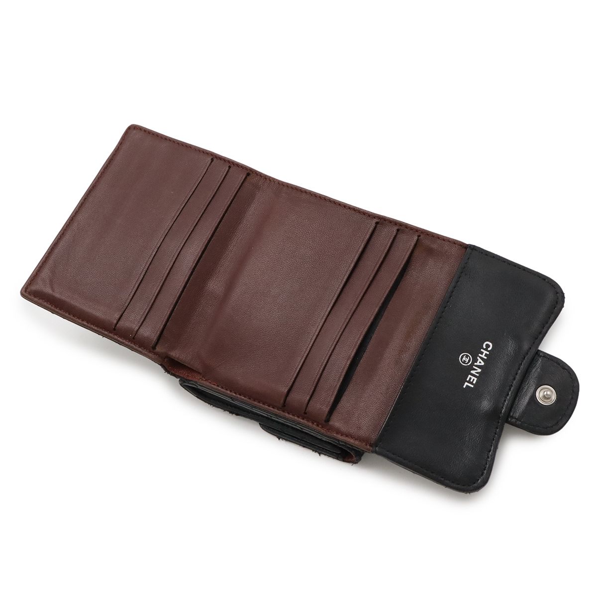 CHANEL シャネル マトラッセ ココマーク 2つ折財布 二つ折り Wホック