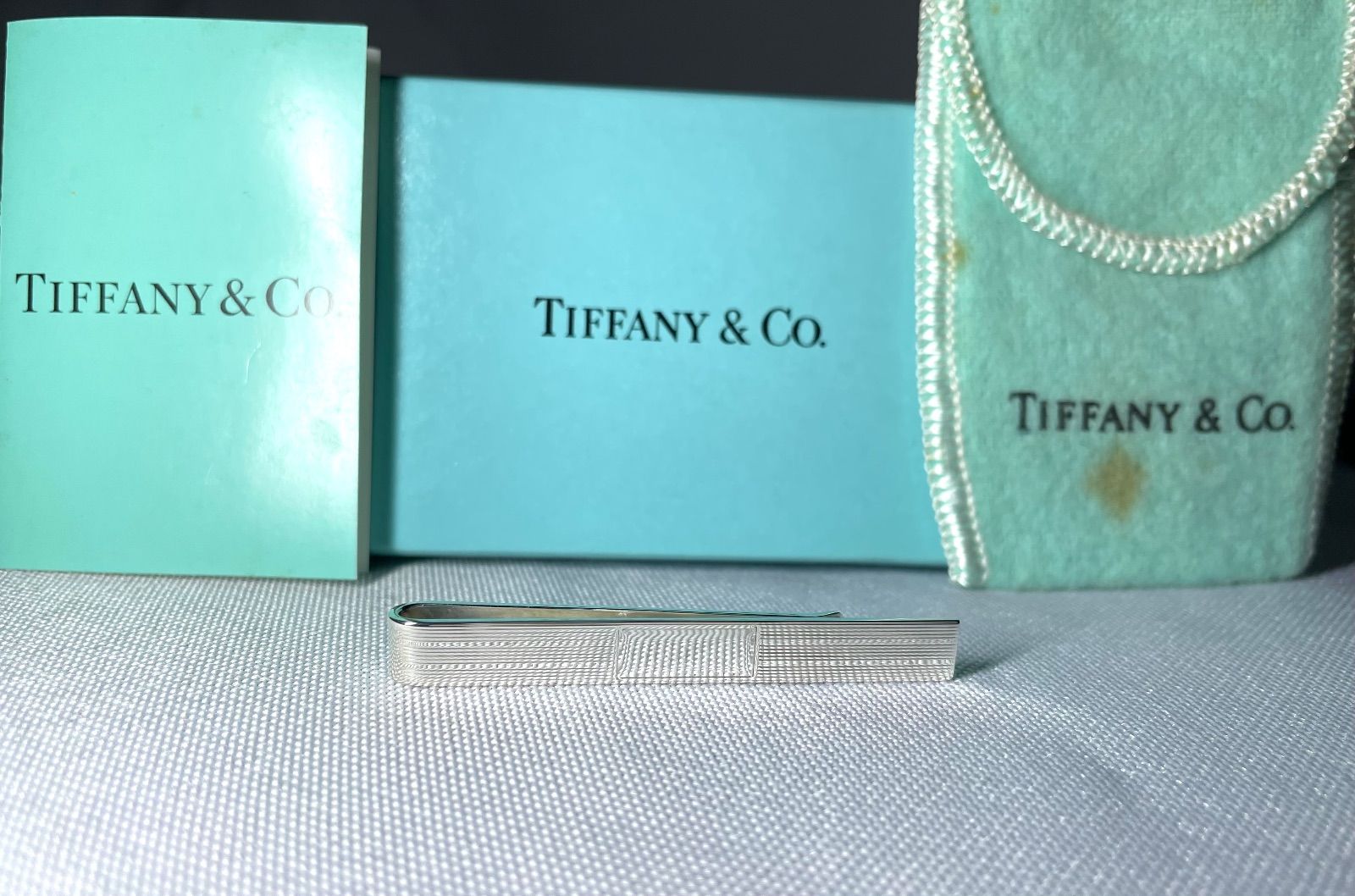 美品 Tiffany ティファニー 鏡面スターリングシルバー ストライプ