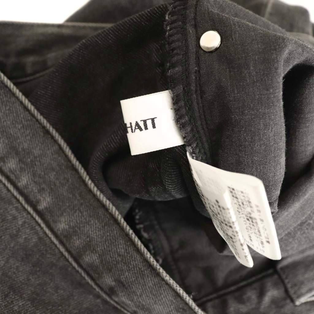 MACHATT ウエストタックデニム ブラック 36 マチャット マチャット MACHATT ウエストタックデニム ジーンズ ワイド 36