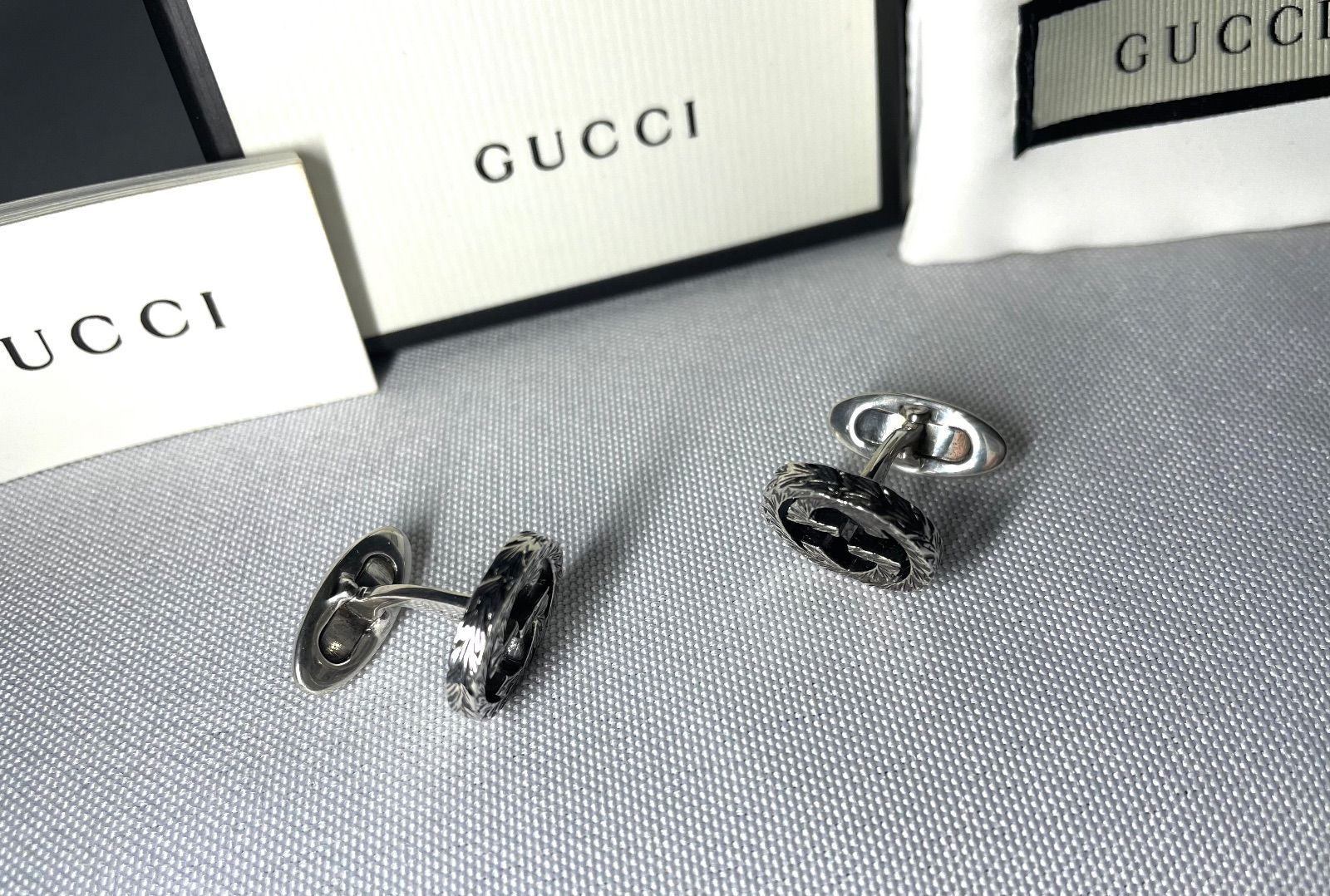 訳アリ【正規品】グッチ カフス カフリンクス Gロゴ SV925 グッチ カフス カフスリンク シルバー925 ロゴ ヘキサゴン 6角 メンズ