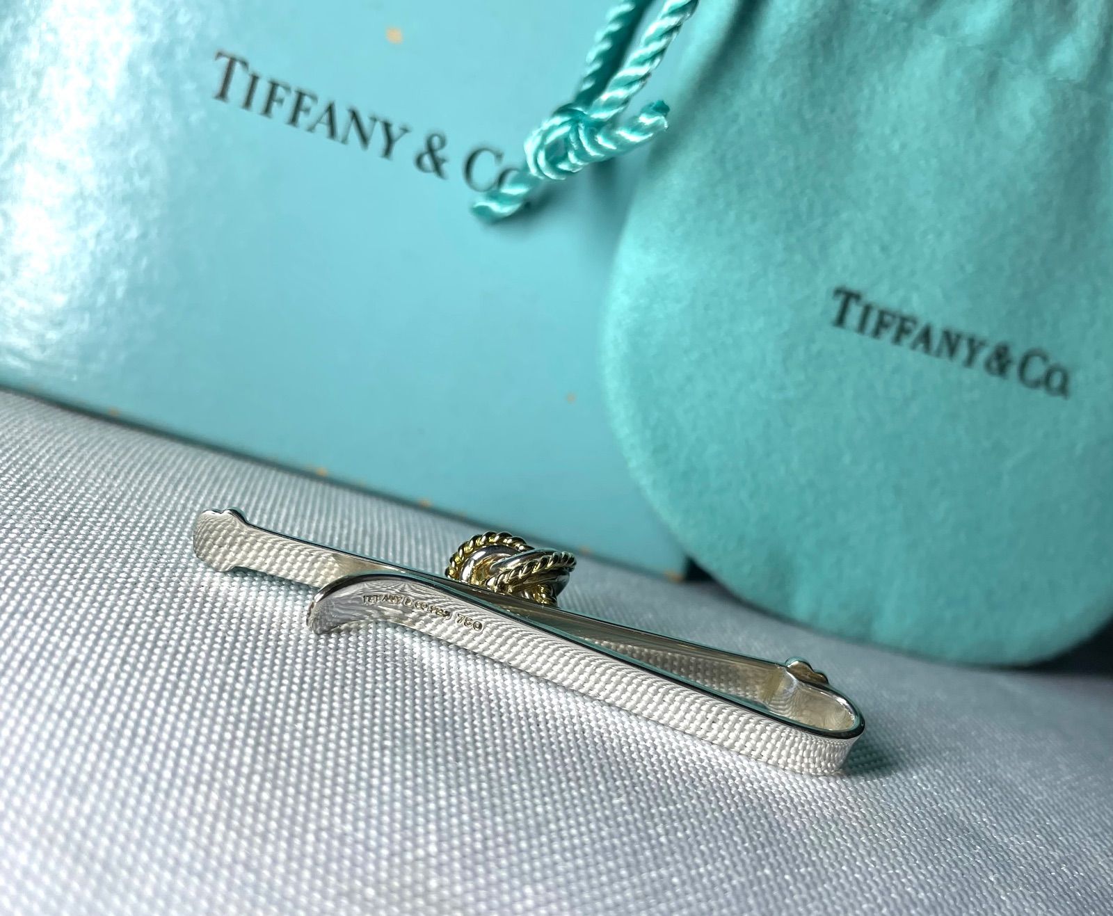 美品 Tiffany ティファニー 18Kゴールド & スターリングシルバー AU750