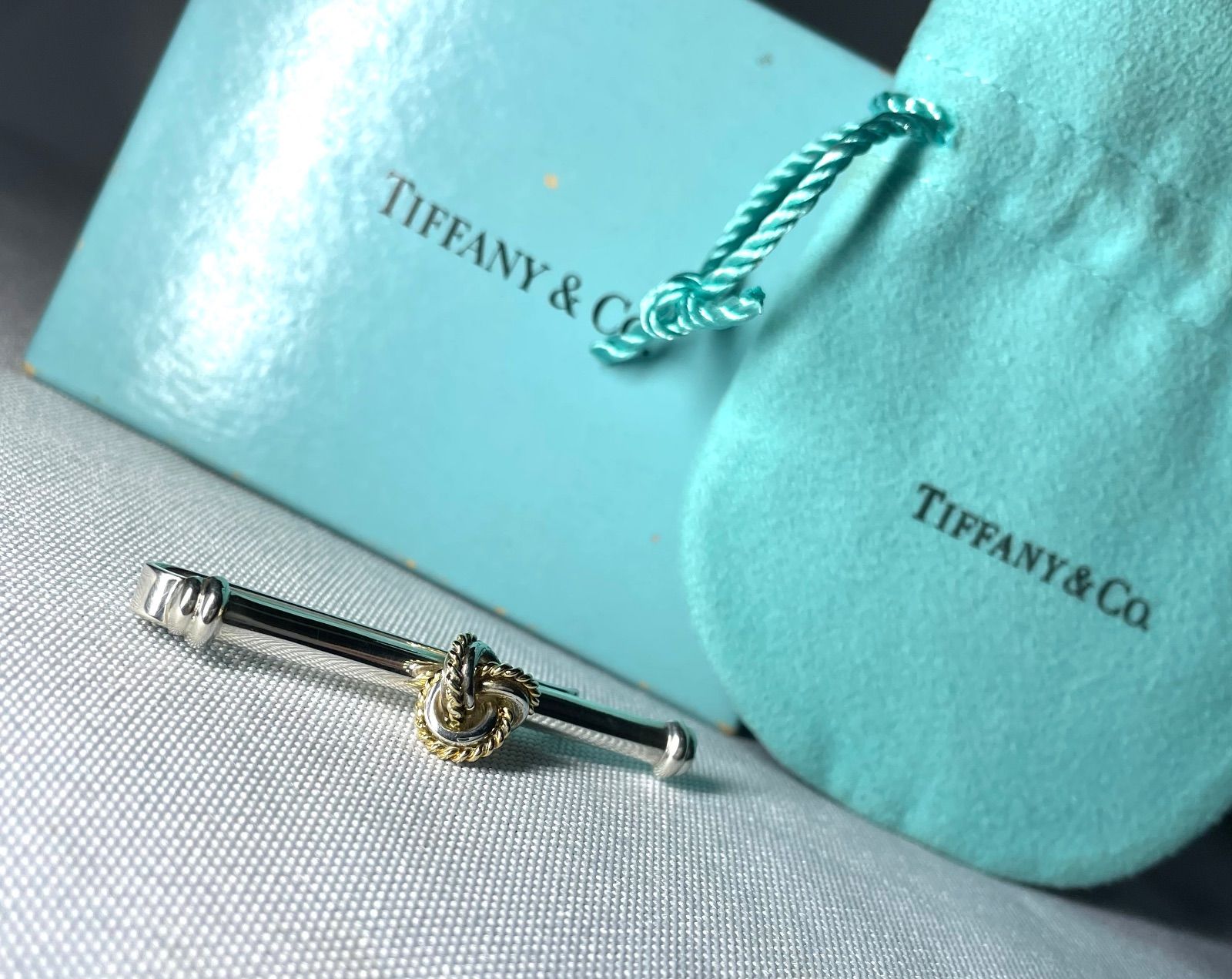 美品 Tiffany ティファニー 18Kゴールド & スターリングシルバー AU750