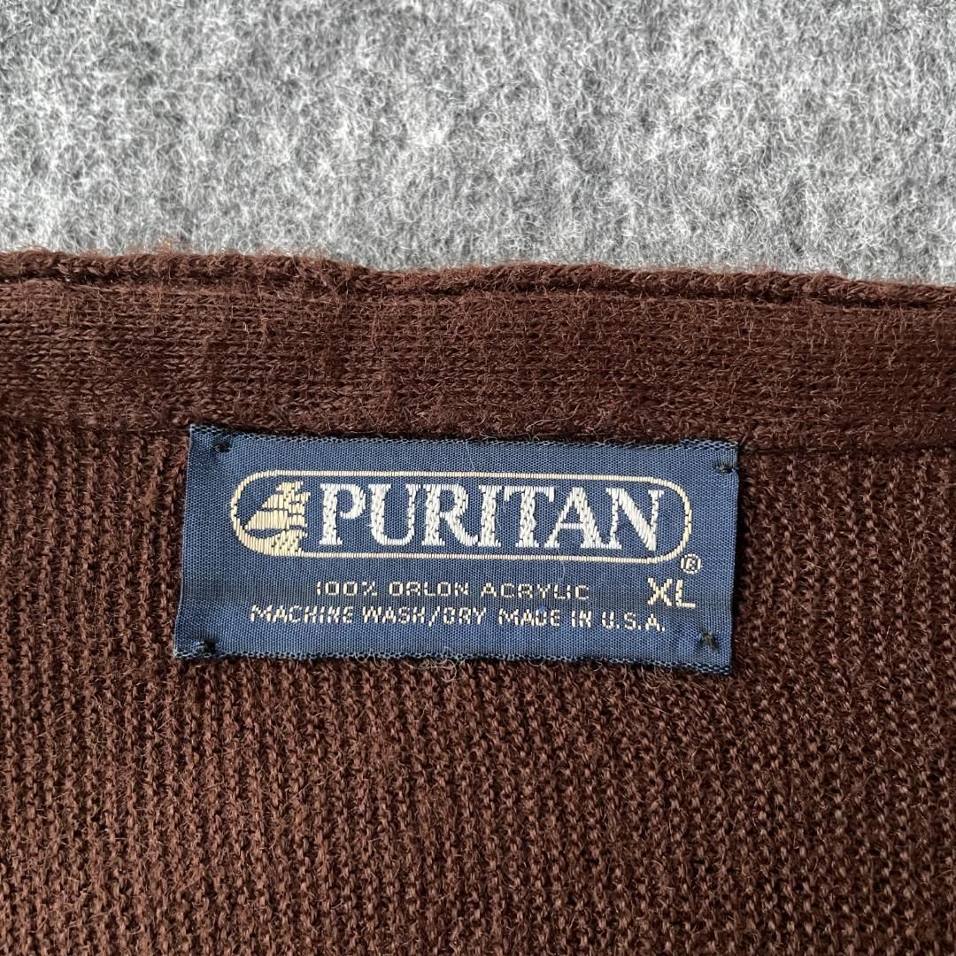 USA製 80s PURITAN アクリルカーディガン スプリングニット